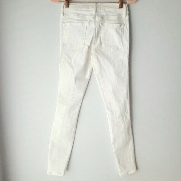 FRAME Distressed White Skinny de Jeanne Jeans - Picture 6 of 9